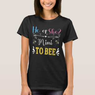 Cute gender reveal MiMi bee word art  T-Shirt