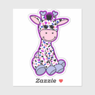 Cute Genderfluid Pride Flag Giraffe Pink Purple Sticker