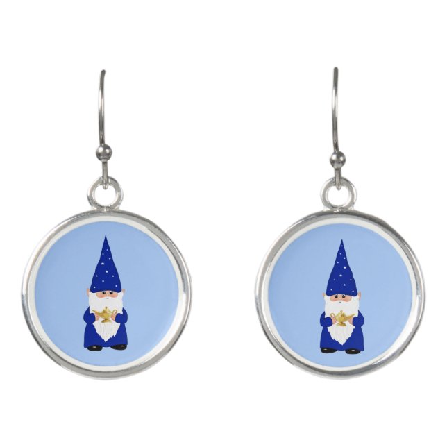 Cute Genie Gnome with Magic Lamp Earrings (Front)