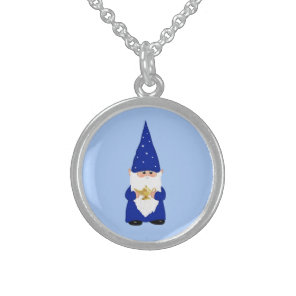 Cute Genie Gnome with Magic Lamp Sterling Silver Necklace