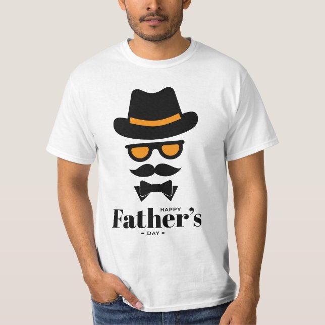 Cute Gentleman Face with Hat, sunglass, Mustaches  T-Shirt (Front)