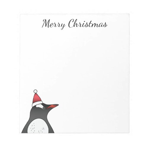 Cute Gentoo Penguin Wearing A Santa Hat Notepad
