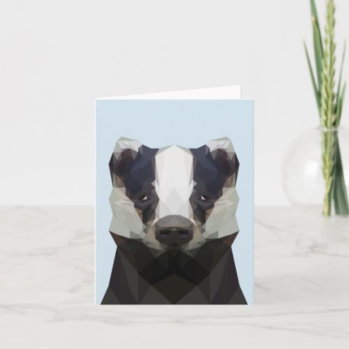 Cute geometric badger card