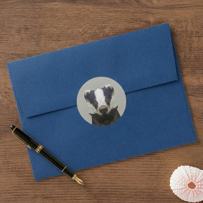 Cute geometric badger classic round sticker