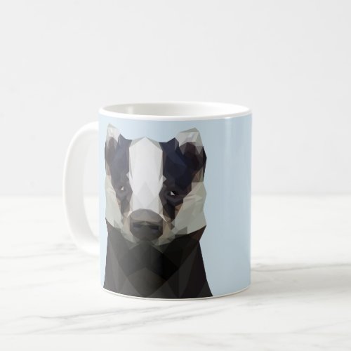 Cute geometric badger coffee mug