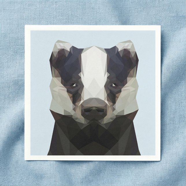 Cute geometric badger paper napkins (Cute geometric badger paper napkins.)