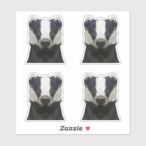 Cute geometric badger stickers