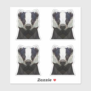 Cute geometric badger stickers