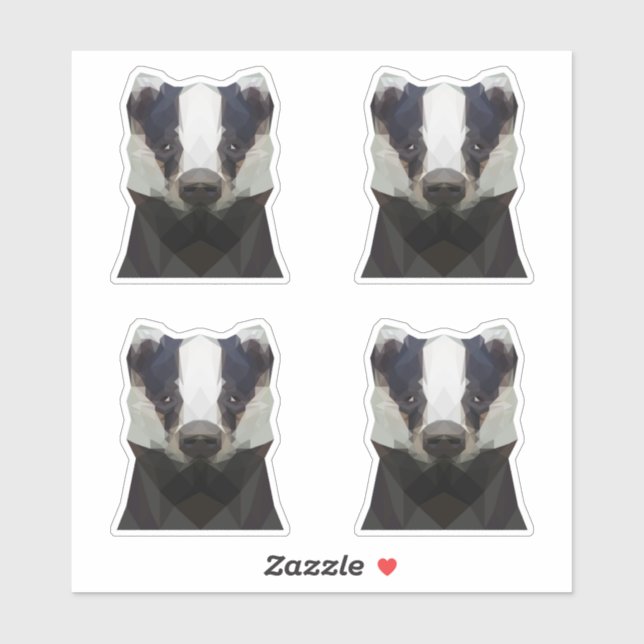 Cute geometric badger stickers (Sheet)