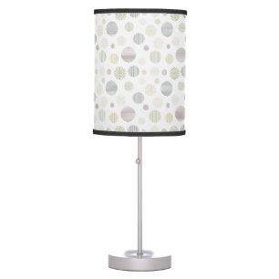 Cute geometric circle line pattern white table lamp