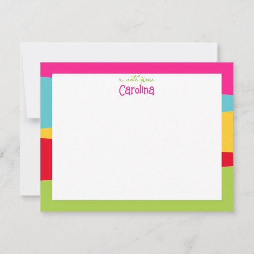 Cute Geometric Colorful Girly Stationery Note Card