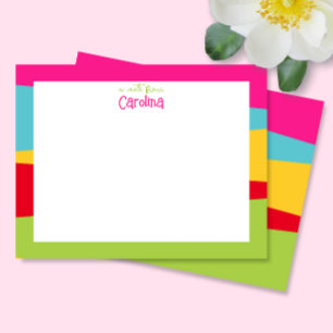 Cute Geometric Colorful Girly Stationery Note Card