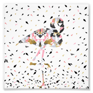 Cute geometric Flamingo abstract design Photo Print