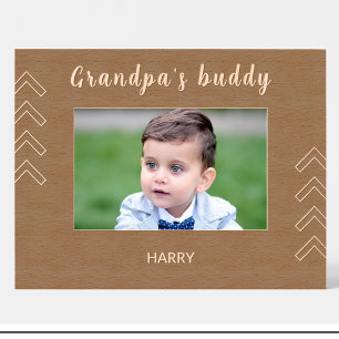 Cute Geometric grandpa's buddy Engraved Wood Frame