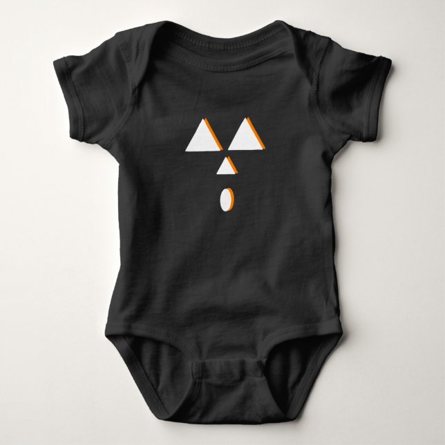 Cute Geometric Neon Pumpkin Face Costume Party Baby Bodysuit (Front)