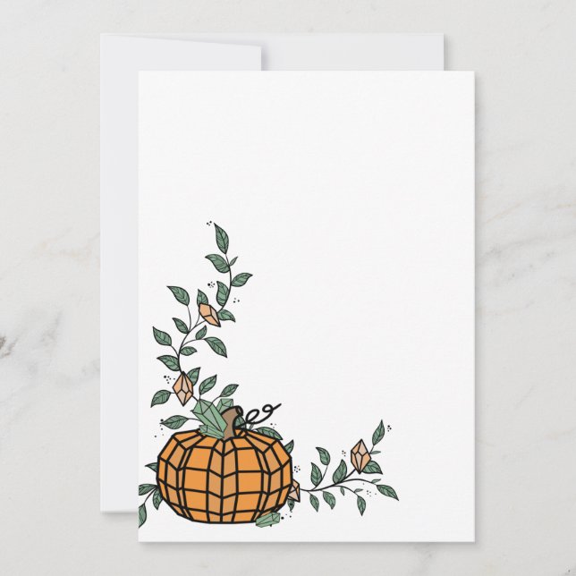Cute Geometric Orange Pumpkin Happy Halloween Invitation (Front)