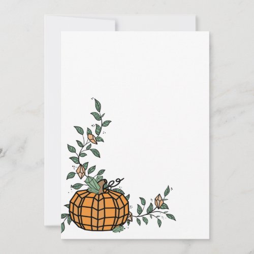 Cute Geometric Orange Pumpkin Happy Halloween Invitation