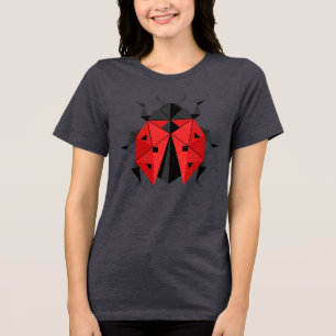 Cute Geometric Origami Ladybug Graphic Tee