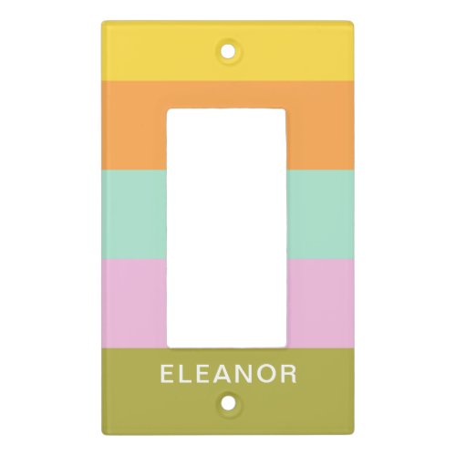 Cute Geometric Pastel Color Block Personalized Light Switch Cover