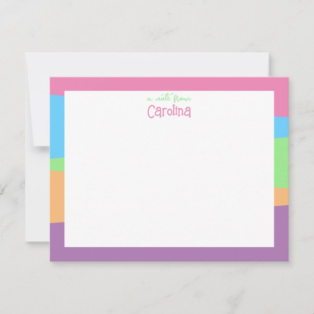 Cute Geometric Pastel Girly Stationery Note Card (Front)