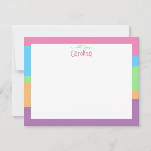 Cute Geometric Pastel Girly Stationery Note Card
