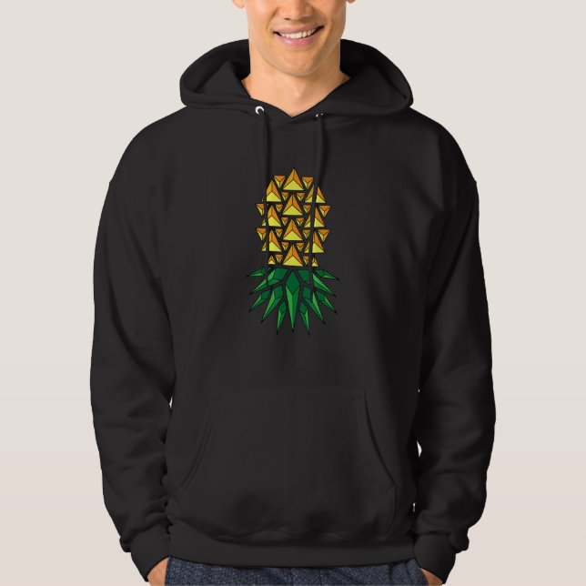 Cute Geometric Pastel Upside Down Pineapple Swinge Hoodie (Front)