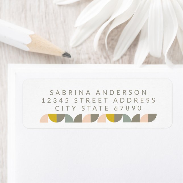 Cute Geometric Pastels Return Address  Label (Insitu)