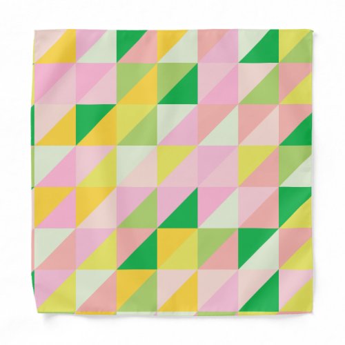 Cute Geometric Patchwork Pattern in Spring Colors Bandana