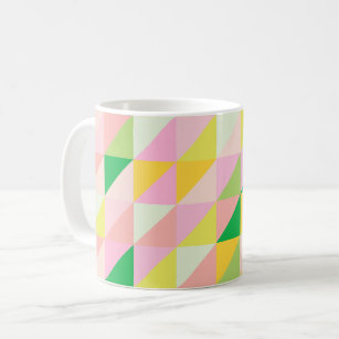 Cute Geometric Patchwork Pattern in Spring Colors Coffee Mug