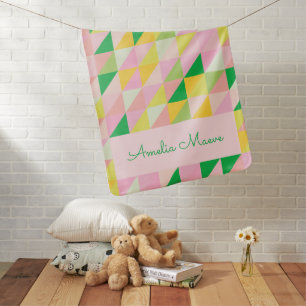 Cute Geometric Patchwork Pattern Spring Custom Baby Blanket