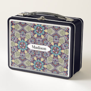 Cute Geometric Pattern custom name lunch boxes