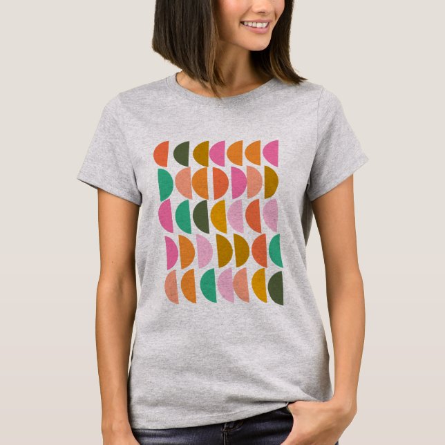 Cute Geometric Pattern in Modern Holiday Colors T-Shirt (Front)