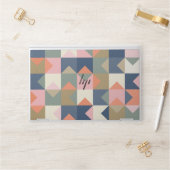 Cute Geometric Pattern in Stylish Navy and Coral HP Laptop Skin (Desk)