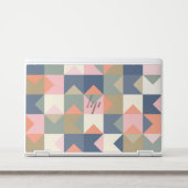 Cute Geometric Pattern in Stylish Navy and Coral HP Laptop Skin (Front)