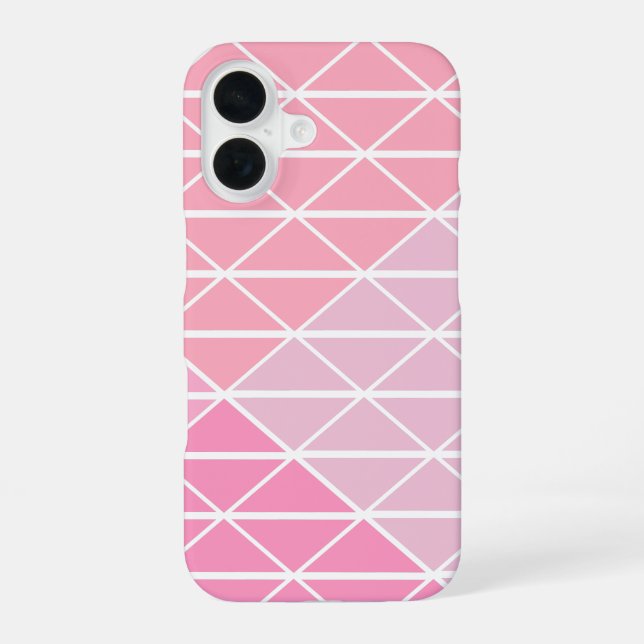 Cute Geometric Pattern of Triangles in Pink Iphone Case (Back)