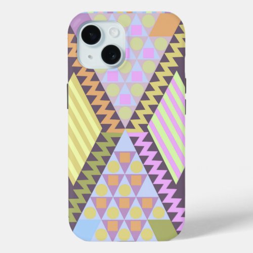 Cute Geometric Patterns iPhone 15 Case