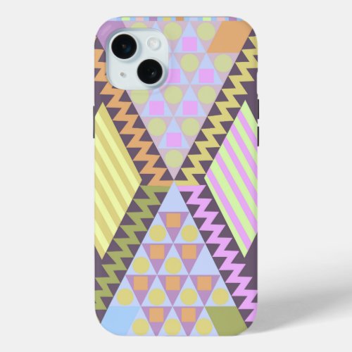 Cute Geometric Patterns iPhone 15 Plus Case