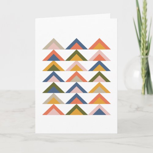 Cute Geometric Shapes in Earthy Autumn Colors Card