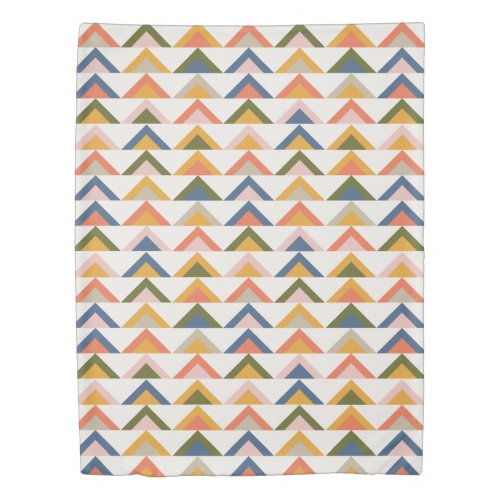 Cute Geometric Shapes in Earthy Autumn Colors Duvet Cover