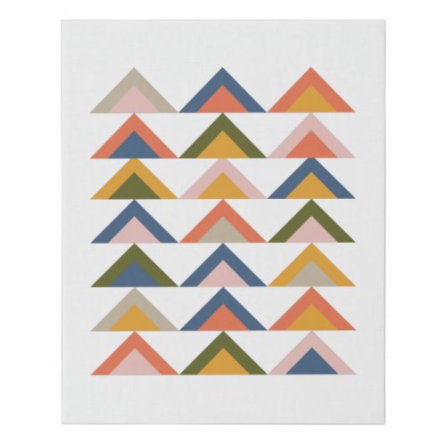 Cute Geometric Shapes in Earthy Autumn Colors Faux Canvas Print