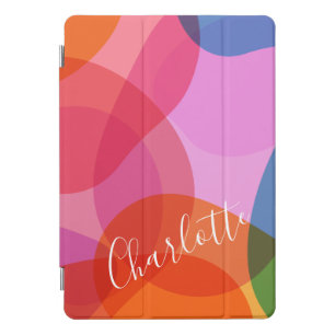 Cute Geometric Shapes Rainbow Script Name iPad Pro Cover