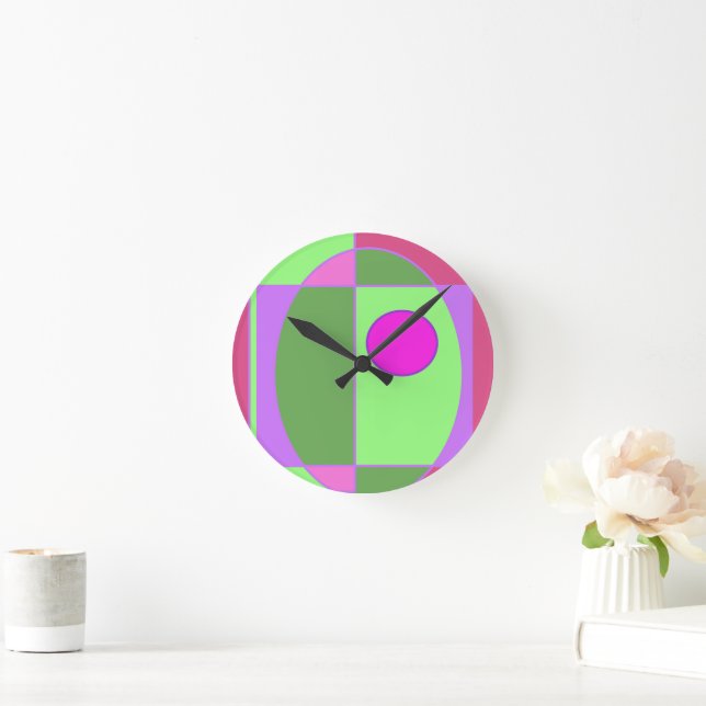 Cute Geometric Sherell Round Clock (Home)