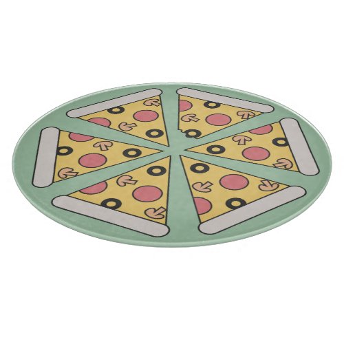 Cute Geometric Style Pizza Slices Cutting Board