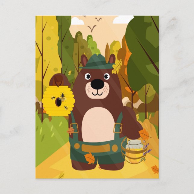 Cute German Bear Postcard (Front)