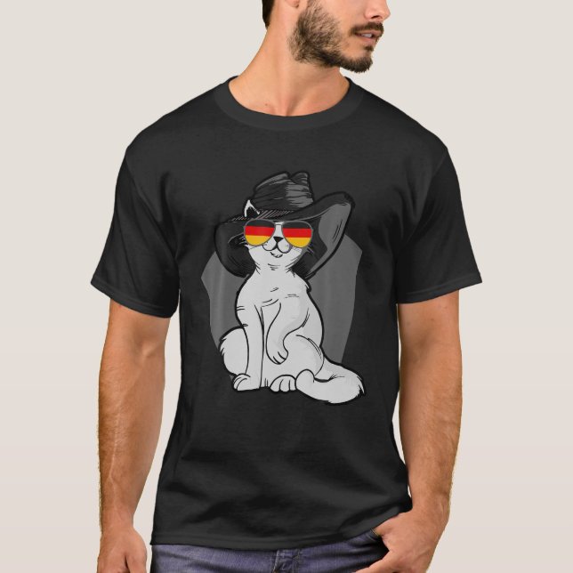 Cute German Cat Oktoberfest T-Shirt (Front)