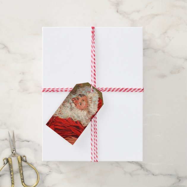 Cute German Santa Claus Christmas Gift Tags