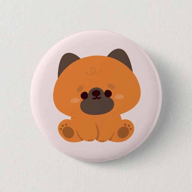 Cute German Shepherd Button (Front)