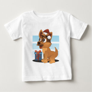Cute German Shepherd Cartoon Baby T-Shirt