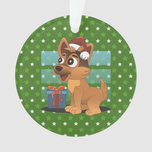 Cute German Shepherd Cartoon  Ornament