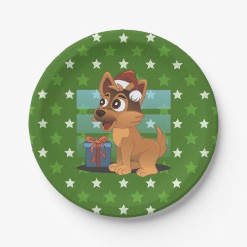 Cute German Shepherd Cartoon  Paper Plates